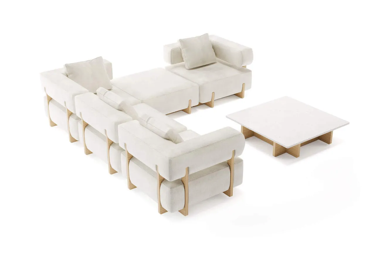 ploss Epoque M Gartenlounge, beige/cloud weave, Alu/Polyester/Schaumstoff, inkl. Polster