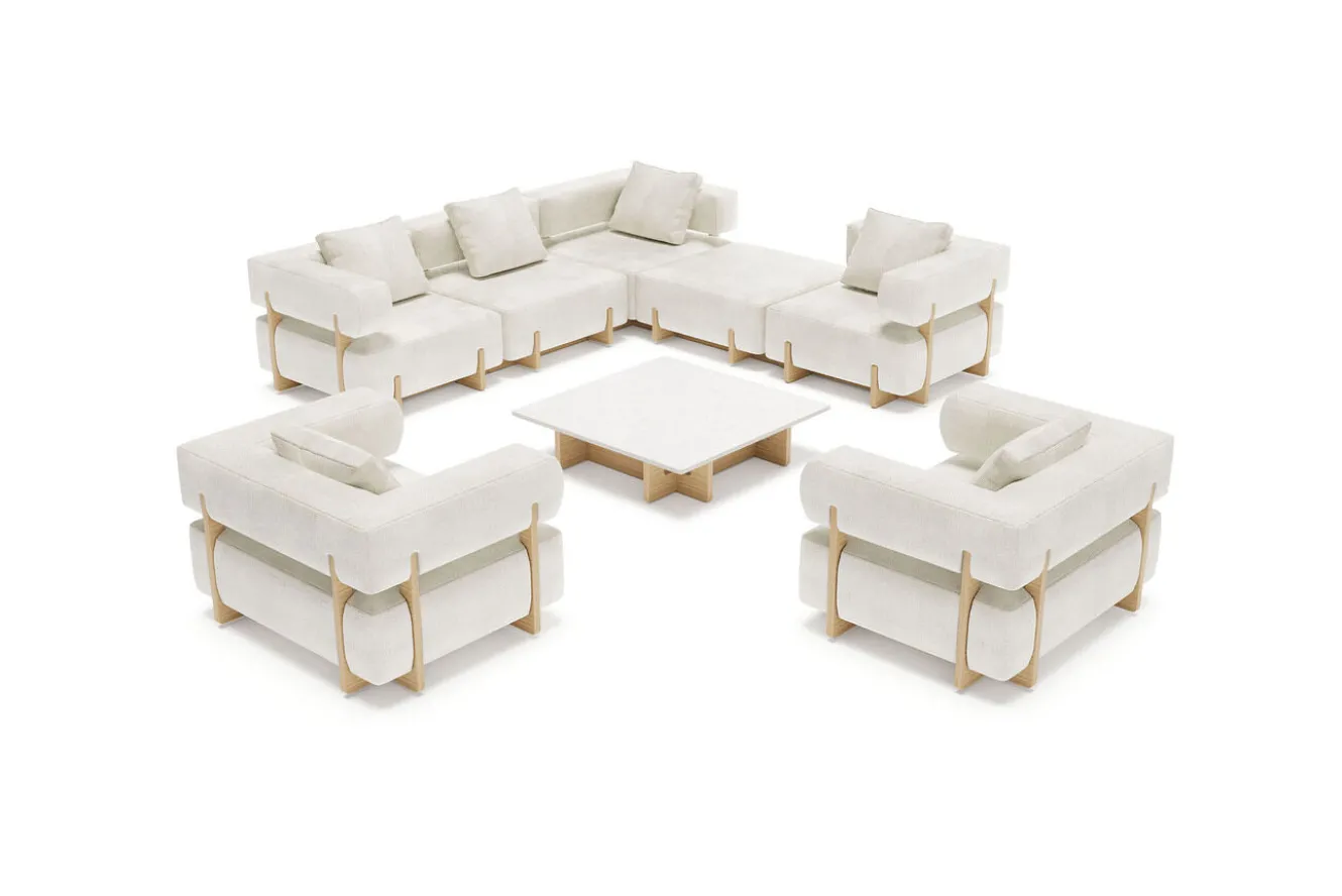 ploss Epoque XL Gartenlounge, beige/cloud weave, Alu/Polyester/Schaumstoff, inkl. Polster