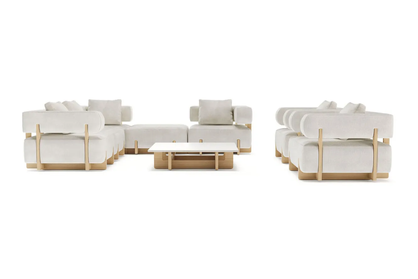 ploss Epoque XL Gartenlounge, beige/cloud weave, Alu/Polyester/Schaumstoff, inkl. Polster