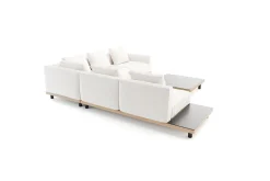 ploss Lunare M Gartenlounge, cashmere sand/anthrazit, Alu/Polyester, 290 x 200 cm, Holzdekor, Quick Dry Foam