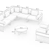 ploss Reverie Light Plus Gartenlounge, creme/anthrazit/natur, Aluminium/Polyester/Glas, 80 x 80 cm, Holzdekor, inkl. Sessel