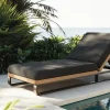 ploss Solera Gartenliege, anthrazit/schwarz, Alu/Polyester/Schaumstoff, mit Holzdekor, 200 x 72 cm, 6-fach verstellbar