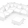 ploss Solera Light Gartenlounge, anthrazit, Alu/Polyester/Glas, 320 x 240 cm, wetterfest, Holzdekor, inkl. Kissen