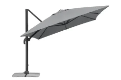 SCHNEIDER Exklusivmodell Rhodos Grande Ampelschirm, silbergrau, 400 x 300 cm, rechteckig