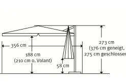 SCHNEIDER Rhodos Ampelschirm, anthrazit, quadratisch, 300 x 300 cm