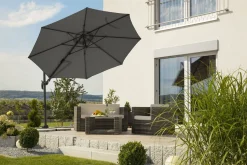 SCHNEIDER Rhodos Eco Twist Ampelschirm, anthrazit, rund, Ø 300 cm