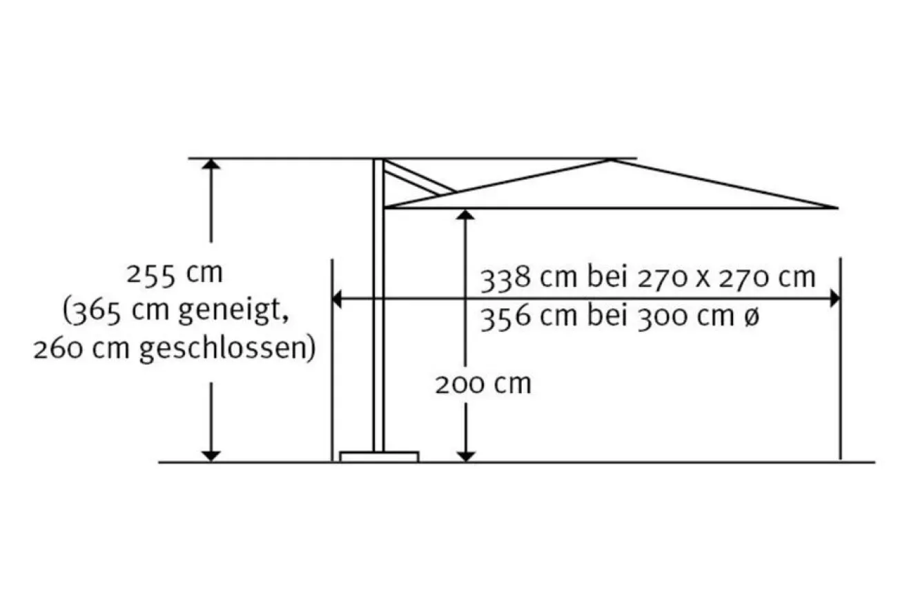 SCHNEIDER Rhodos Eco Twist Ampelschirm, anthrazit, rund, Ø 300 cm