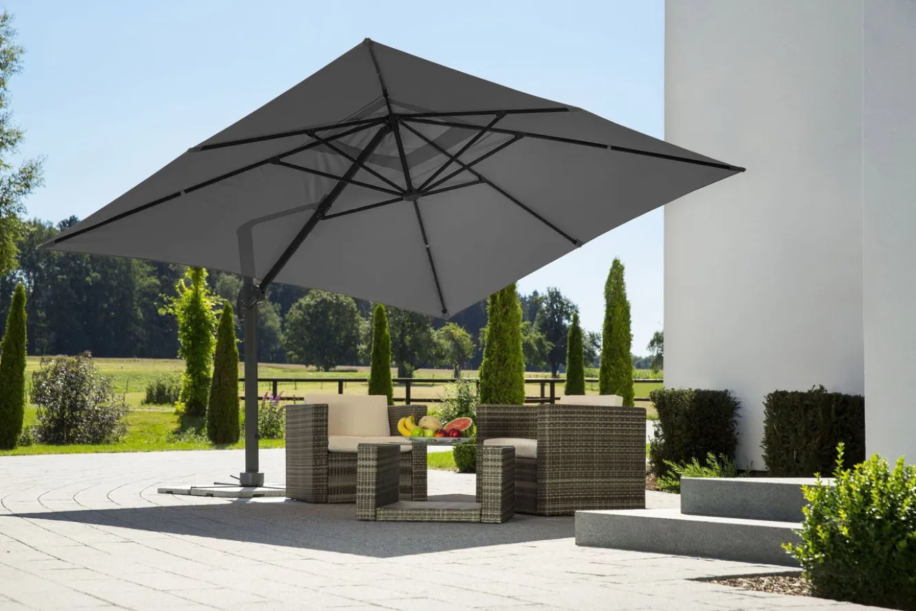 SCHNEIDER Rhodos Grande Ampelschirm, anthrazit, rechteckig, 400 x 300 cm