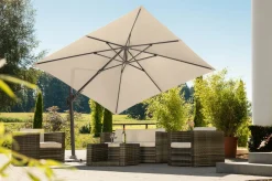 SCHNEIDER Rhodos Grande Ampelschirm, natur, 400 x 300 cm, rechteckig