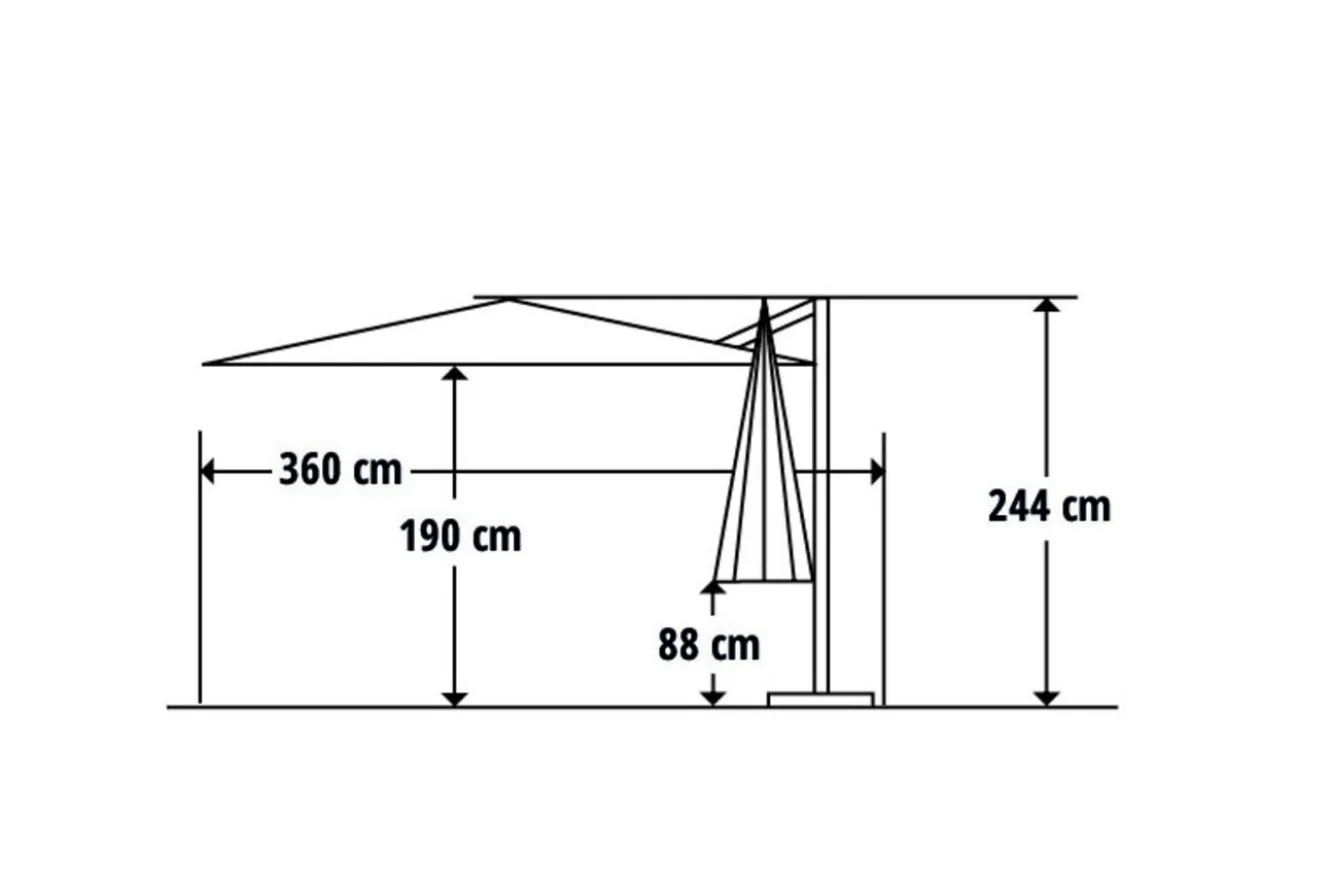 SCHNEIDER Rhodos Junior Ampelschirm, anthrazit, rund, Ø 300 cm
