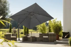 SCHNEIDER Rhodos Twist Ampelschirm, anthrazit, quadratisch, 300 x 300 cm