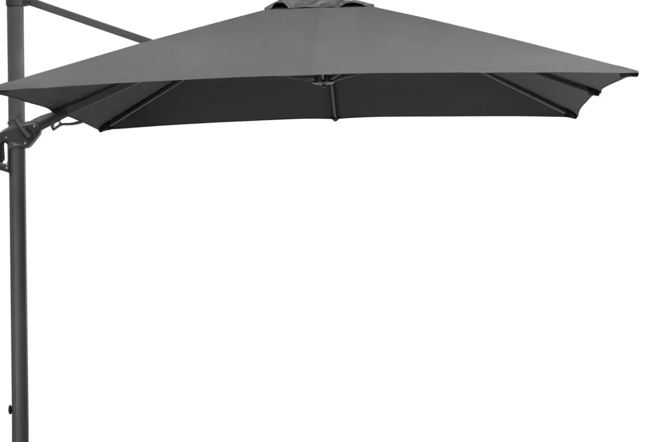 SCHNEIDER Rhodos Twist Ampelschirm, anthrazit, quadratisch, 300 x 300 cm
