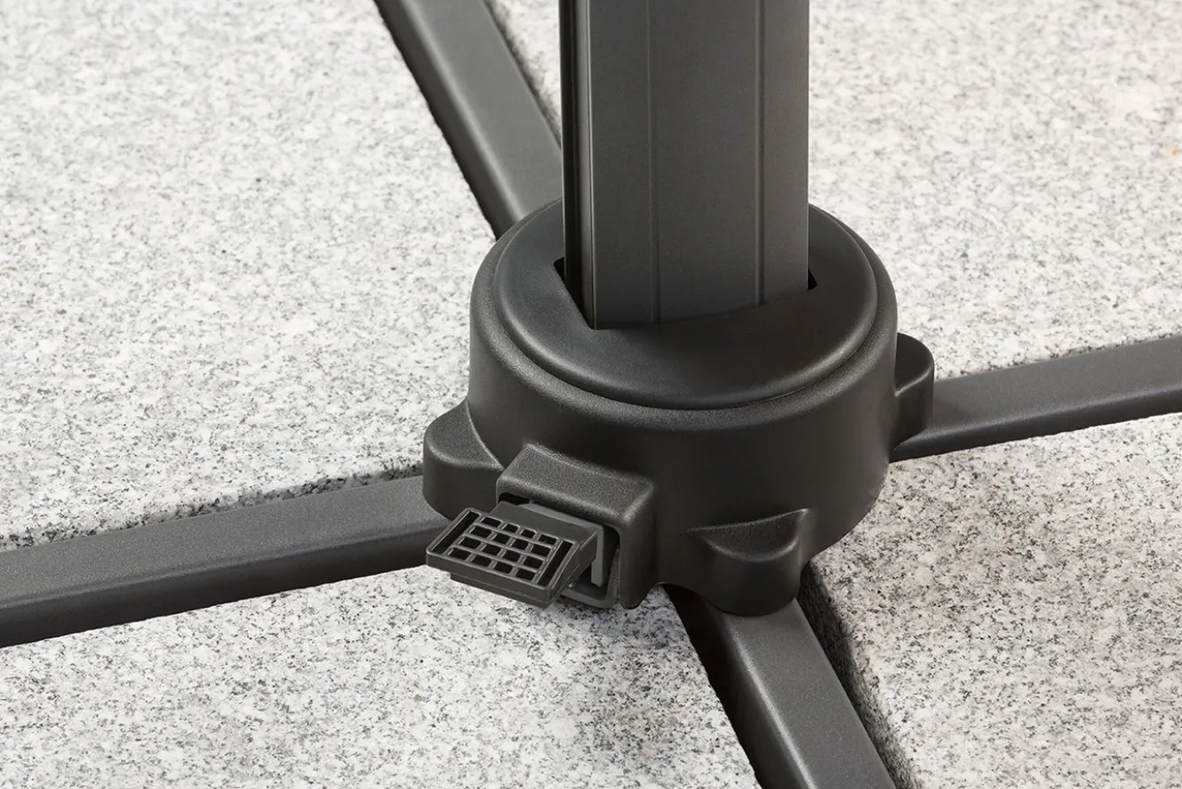 SCHNEIDER Rhodos Twist Ampelschirm, anthrazit, quadratisch, 300 x 300 cm