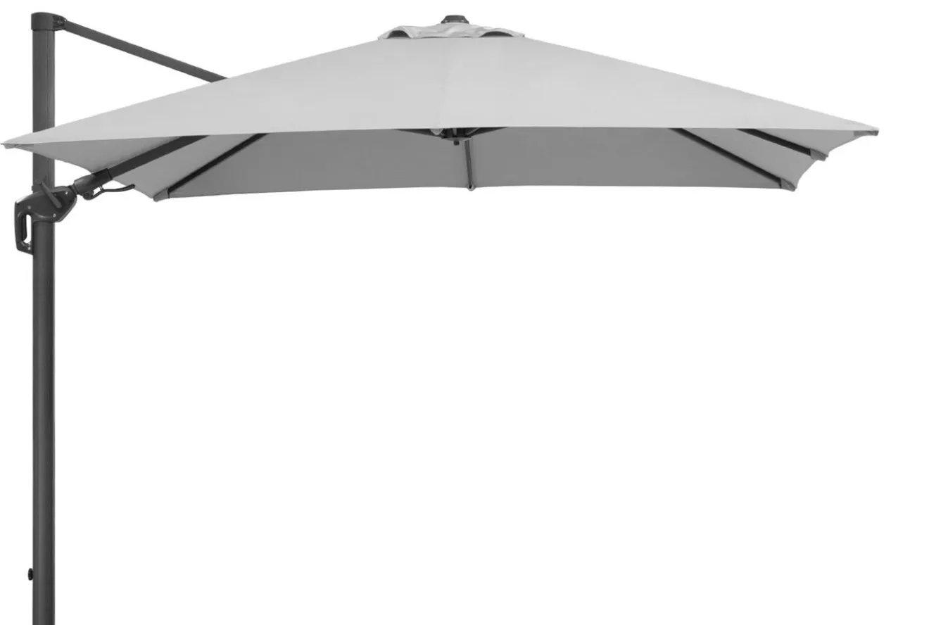 SCHNEIDER Rhodos Twist Ampelschirm, silbergrau, quadratisch, 300 x 300 cm