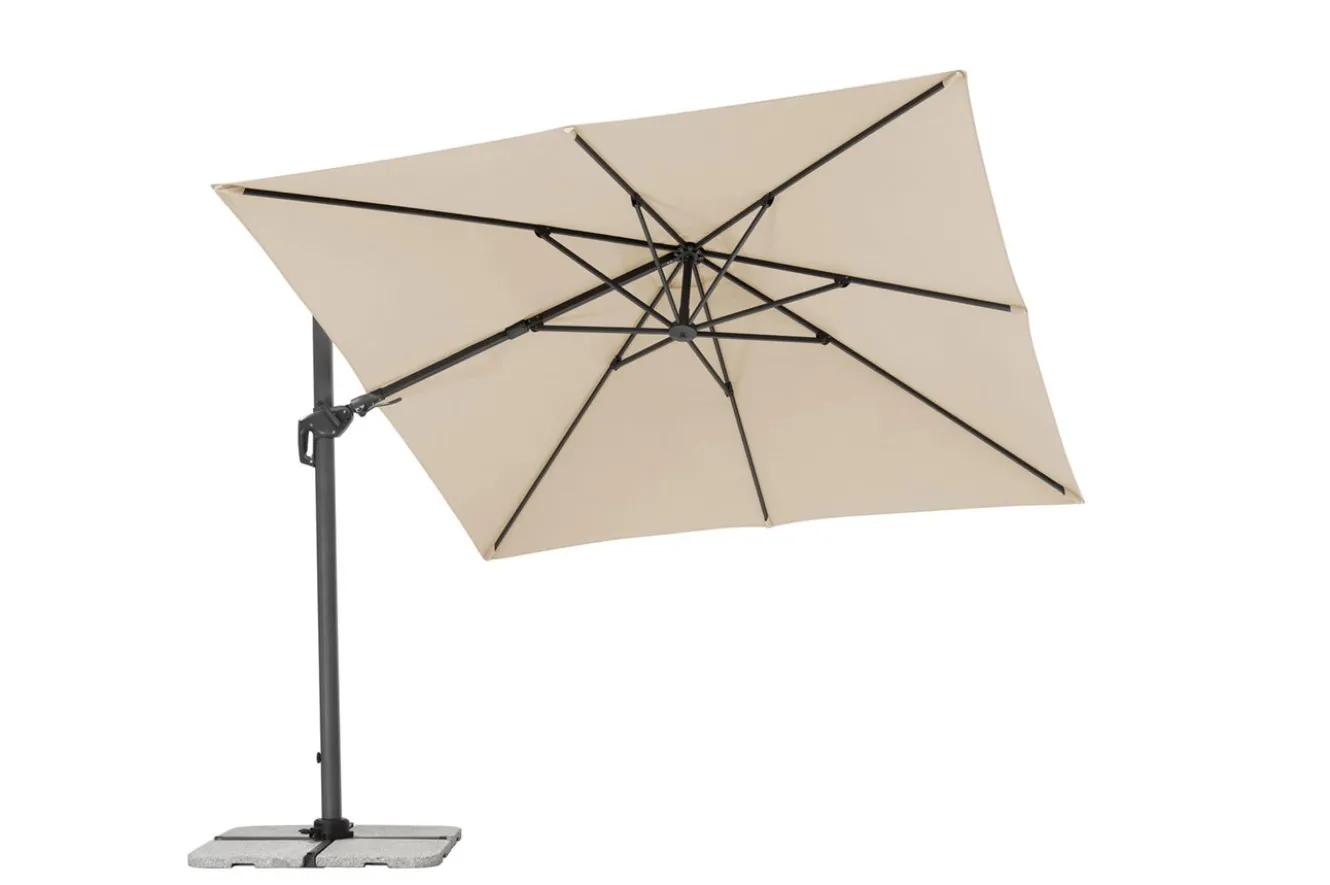 SCHNEIDER Rhodos Twist Ampelschirm, natur, 300 x 300 cm, quadratisch
