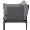 SIENA GARDEN Alvida Gartenlounge, matt anthrazit/grau, Alu/Ranotex®-Gewebe/Teak, 4 Personen, inkl. Polster
