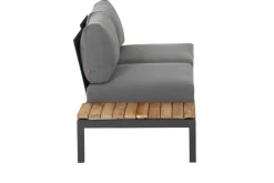 SIENA GARDEN Alvida Gartenlounge, matt anthrazit/grau, Alu/Ranotex®-Gewebe/Teak, 4 Personen, inkl. Polster