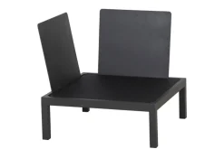 SIENA GARDEN Alvida Gartenlounge, matt anthrazit/grau, Alu/Ranotex®-Gewebe/Teak, Tisch 74x74 cm, 5 Personen, inkl. Polster