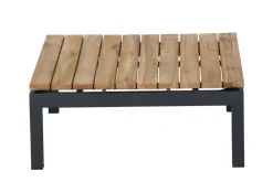 SIENA GARDEN Alvida Gartenlounge, matt anthrazit/grau, Alu/Ranotex®-Gewebe/Teak, Tisch 74x74 cm, 5 Personen, inkl. Polster