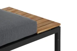 SIENA GARDEN Alvida Lounge Set, matt anthrazit/grau, Alu/Ranotex®-Gewebe/Teak, Tisch 74x74cm, inkl. Polster