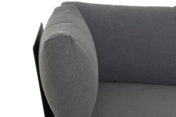 SIENA GARDEN Alvida Lounge Set, matt anthrazit/grau, Alu/Ranotex®-Gewebe/Teak, Tisch 74x74cm, inkl. Polster