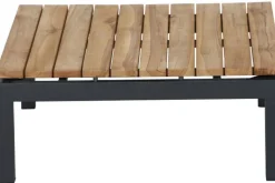 SIENA GARDEN Alvida Loungetisch, anthrazit/natur, Aluminium/Teakholz, 74x74 cm