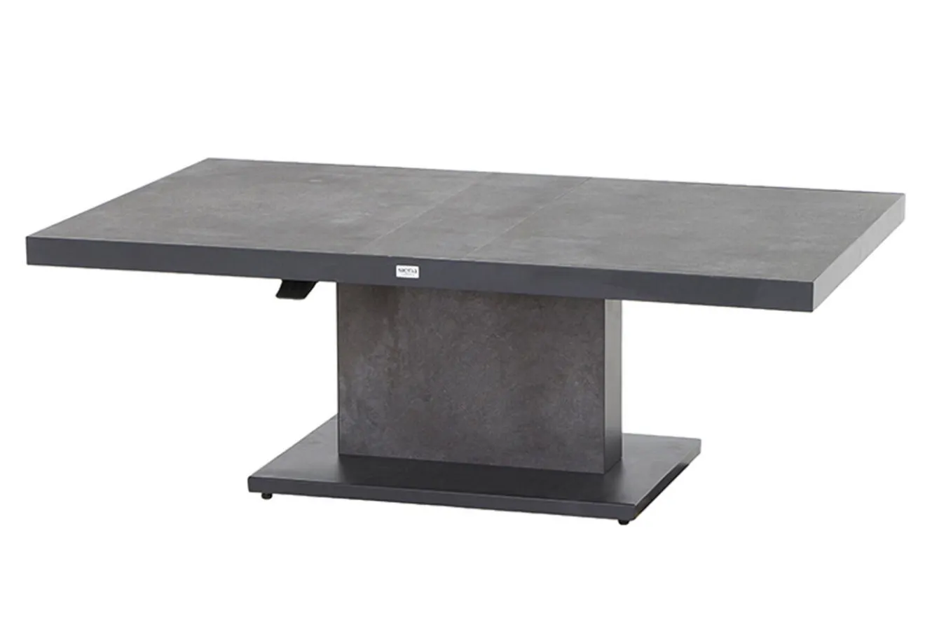 SIENA GARDEN Bellani Lifttisch, matt anthrazit/dunkelgrau, Alu/Keramik, 160 x 90 cm, höhenverstellbar