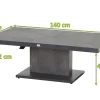SIENA GARDEN Bellani Lifttisch, matt anthrazit/dunkelgrau, Alu/Keramik, 140 x 85 cm, höhenverstellbar