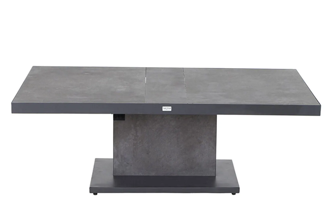 SIENA GARDEN Bellani Lifttisch, matt anthrazit/dunkelgrau, Alu/Keramik, 140 x 85 cm, höhenverstellbar