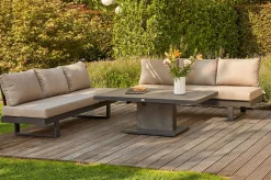 SIENA GARDEN Bellani Lifttisch, matt anthrazit/dunkelgrau, Alu/Keramik, 140 x 85 cm, höhenverstellbar