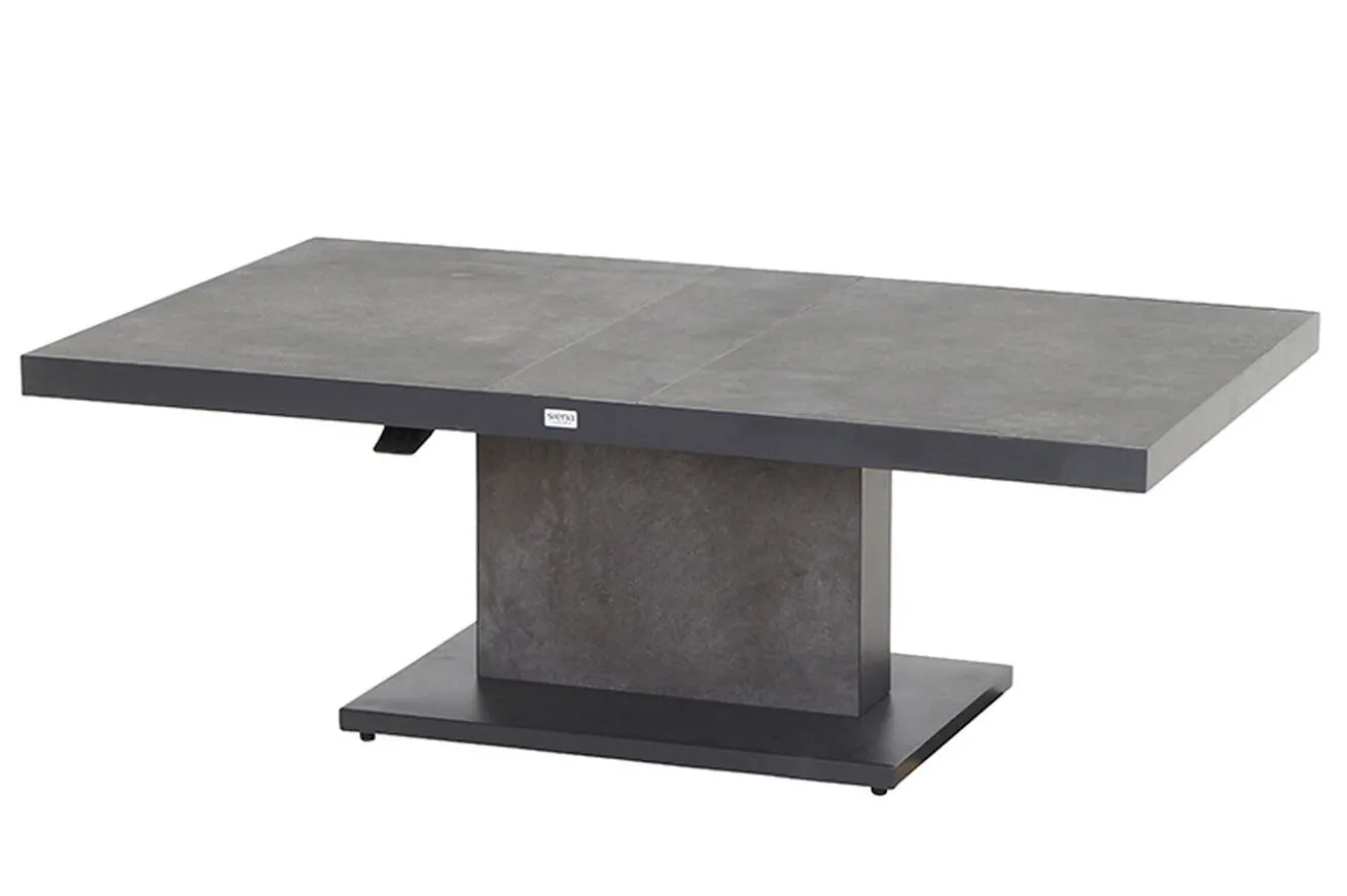 SIENA GARDEN Bellani Lifttisch, matt anthrazit/dunkelgrau, Alu/Keramik, 140 x 85 cm, höhenverstellbar