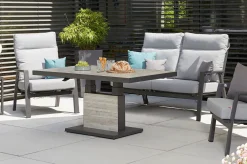 SIENA GARDEN Bellani Lifttisch, matt anthrazit/pine grey, Alu/Keramik, 140 x 85 cm, höhenverstellbar