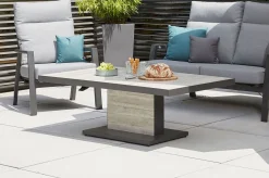 SIENA GARDEN Bellani Lifttisch, matt anthrazit/pine grey, Alu/Keramik, 140 x 85 cm, höhenverstellbar