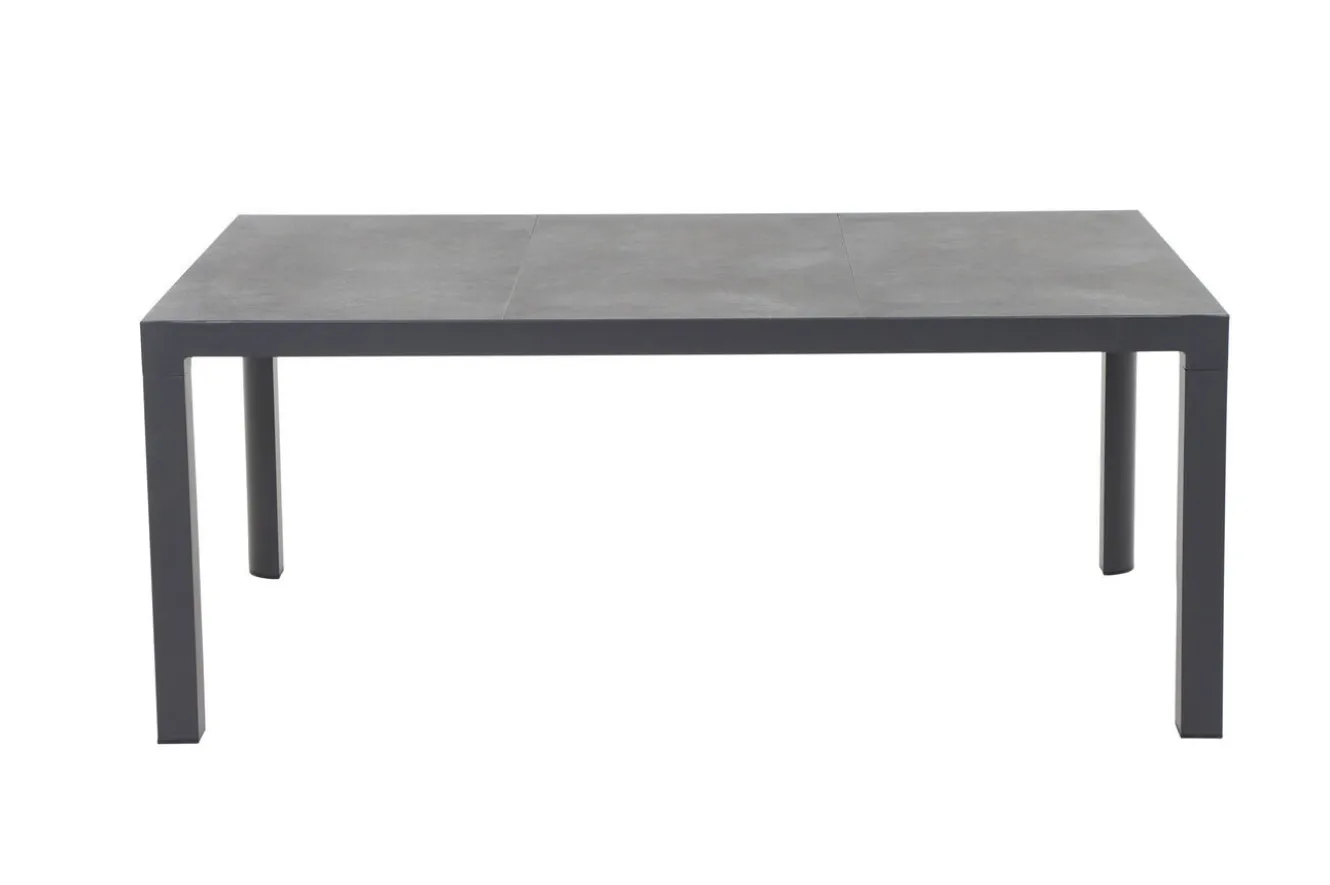 SIENA GARDEN Carlos/Corido Garten-Essgruppe, anthrazit, Alu/Geflecht/Keramik, Esstisch 180 x 100 cm, inkl. 6 Dining Sessel