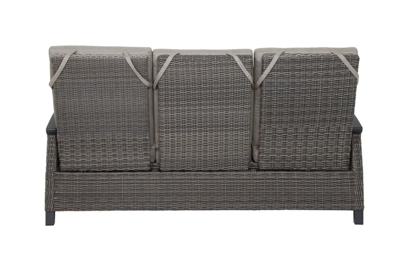 SIENA GARDEN Corido/Bellani Grau Gartenlounge, charcoal/anthrazit/grau, Alu/Gardino®-Geflecht, Lifttisch 160x90cm, 1x 3-Sitzer, 2x Relaxessel