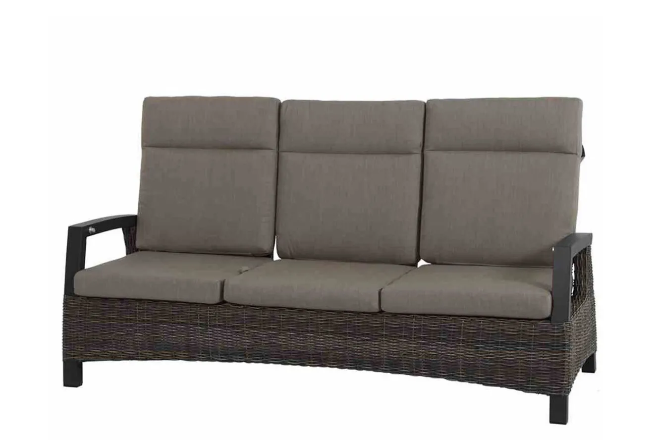 SIENA GARDEN Corido/Bellani Grau Gartenlounge, charcoal/anthrazit/grau, Alu/Gardino®-Geflecht, Lifttisch 160x90cm, 1x 3-Sitzer, 2x Relaxessel