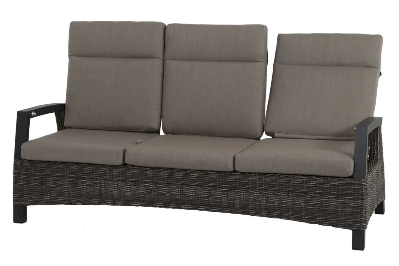 SIENA GARDEN Corido/Bellani Grau Gartenlounge, charcoal/anthrazit/grau, Alu/Gardino®-Geflecht, Lifttisch 160x90cm, 1x 3-Sitzer, 2x Relaxessel