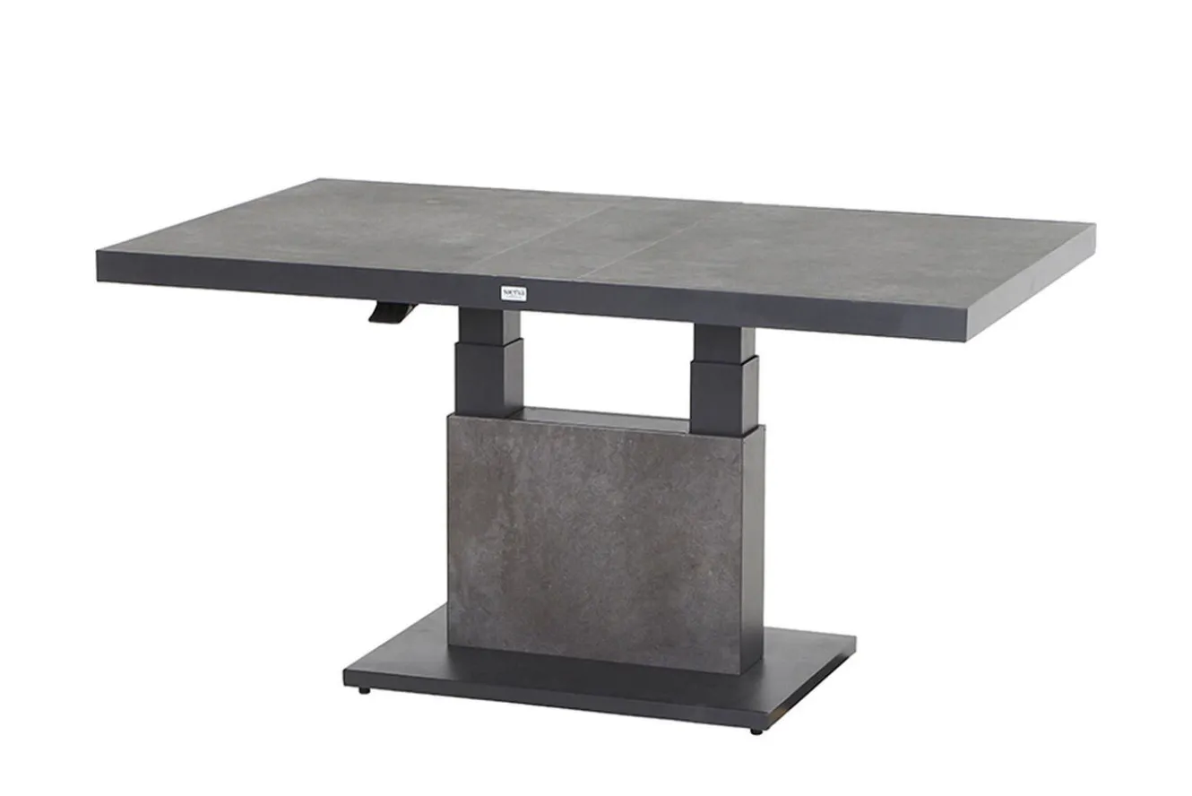 SIENA GARDEN Corido/Bellani Grau Gartenlounge, charcoal/anthrazit/grau, Alu/Gardino®-Geflecht, Lifttisch 160x90cm, 1x 3-Sitzer, 2x Relaxessel
