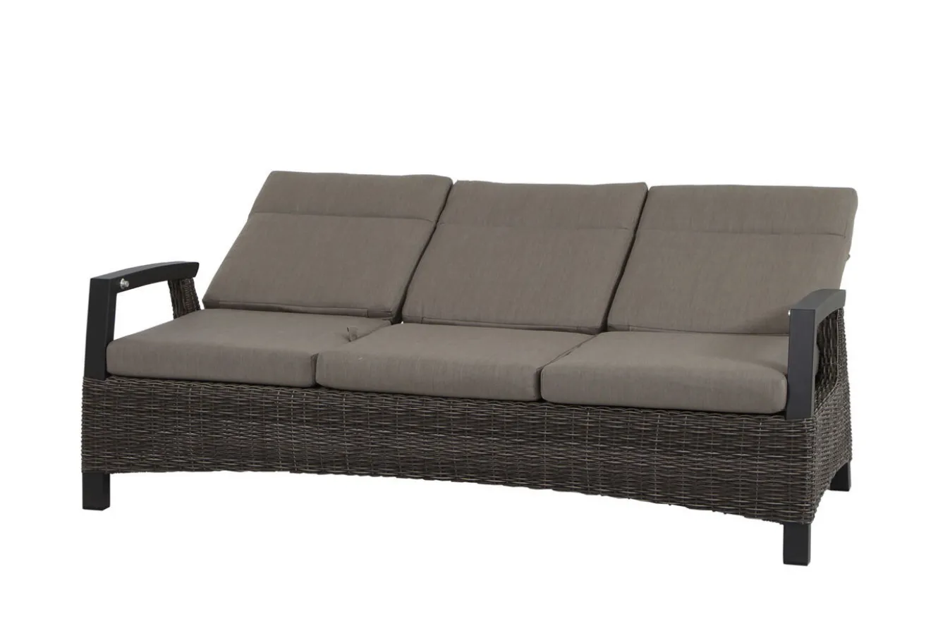 SIENA GARDEN Corido/Bellani Grau Gartenlounge, charcoal/anthrazit/grau, Alu/Gardino®-Geflecht, Lifttisch 160x90cm, 1x 3-Sitzer, 2x Relaxessel