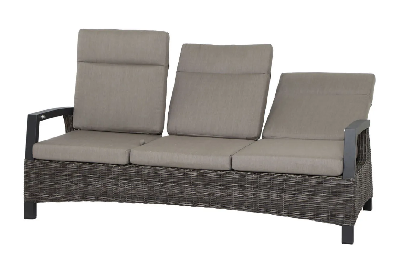 SIENA GARDEN Corido/Bellani Grau Gartenlounge, charcoal/anthrazit/grau, Alu/Gardino®-Geflecht, Lifttisch 160x90cm, 1x 3-Sitzer, 2x Relaxessel