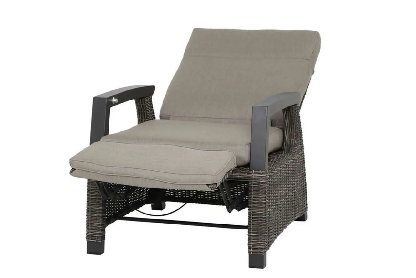 SIENA GARDEN Corido/Bellani Grau Gartenlounge, charcoal/anthrazit/grau, Alu/Gardino®-Geflecht, Lifttisch 160x90cm, 1x 3-Sitzer, 2x Relaxessel