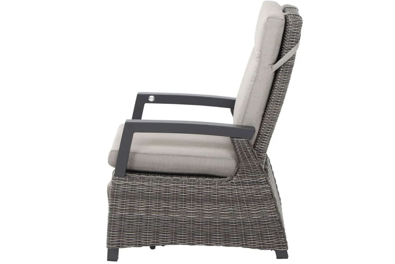 SIENA GARDEN Corido/Bellani Grau Gartenlounge, charcoal/anthrazit/grau, Alu/Gardino®-Geflecht, Lifttisch 160x90cm, 1x 3-Sitzer, 2x Relaxessel