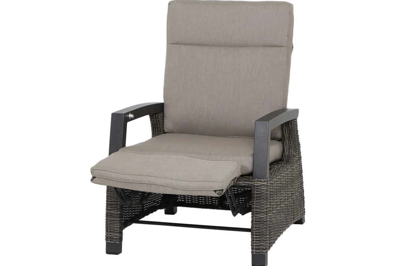 SIENA GARDEN Corido/Bellani Grau Gartenlounge, charcoal/anthrazit/grau, Alu/Gardino®-Geflecht, Lifttisch 140x85 cm, 4 Relaxsessel