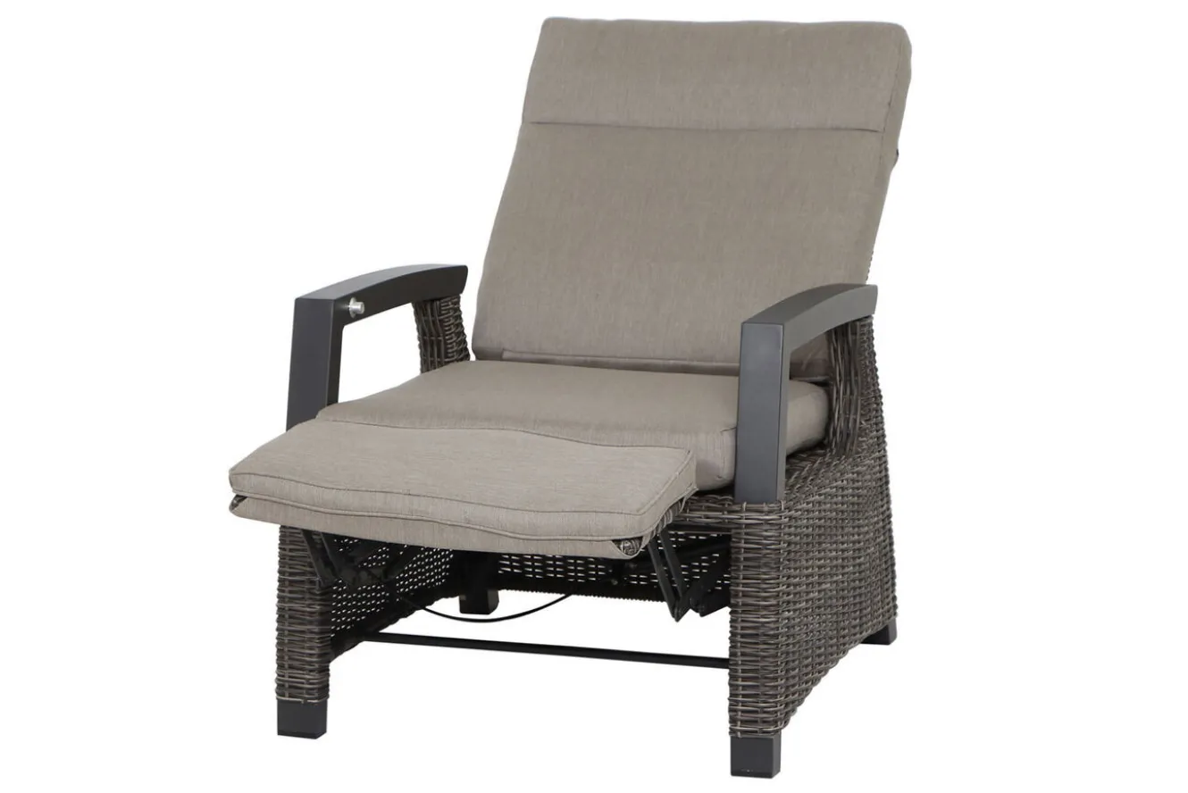SIENA GARDEN Corido/Bellani Grau Gartenlounge, charcoal/anthrazit/grau, Alu/Gardino®-Geflecht, Lifttisch 140x85 cm, 4 Relaxsessel