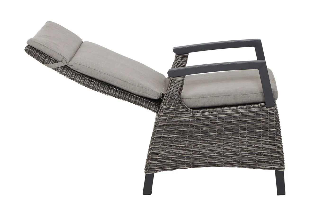 SIENA GARDEN Corido/Bellani Grau Gartenlounge, charcoal/anthrazit/grau, Alu/Gardino®-Geflecht, Lifttisch 140x85 cm, 4 Dining Move Sessel
