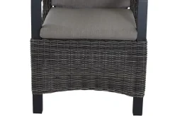 SIENA GARDEN Corido/Bellani Grau Gartenlounge, charcoal/anthrazit/grau, Alu/Gardino®-Geflecht, Lifttisch 140x85 cm, 4 Dining Move Sessel