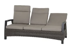 SIENA GARDEN Corido/Bellani Grau Gartenlounge, charcoal/anthrazit/grau, Alu/Gardino®-Geflecht, Lifttisch 160x90cm, 1x 3-Sitzer, 2x Loungesessel