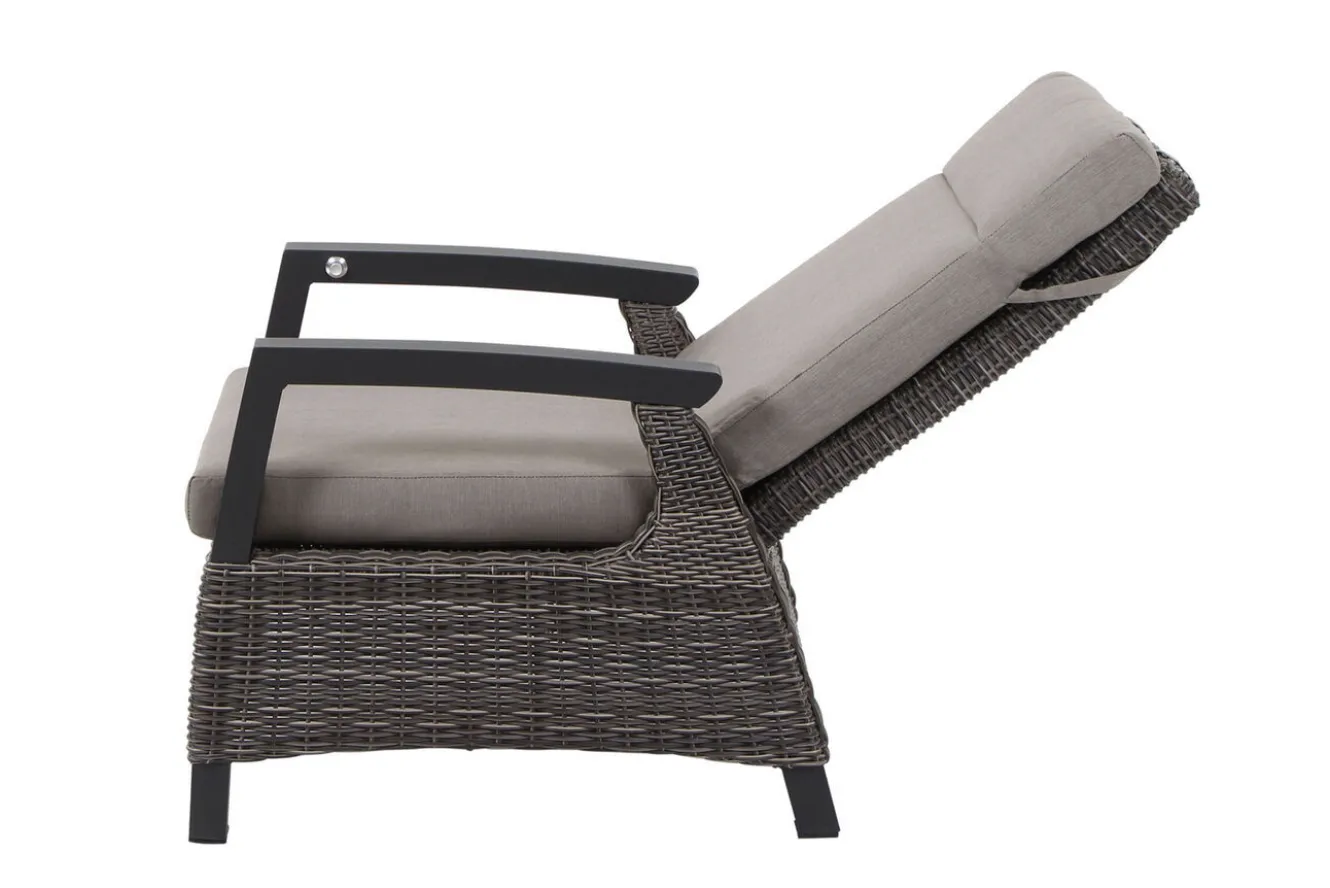 SIENA GARDEN Corido/Bellani Grau Gartenlounge, charcoal/anthrazit/grau, Alu/Gardino®-Geflecht, Lifttisch 160x90cm, 1x 3-Sitzer, 2x Loungesessel