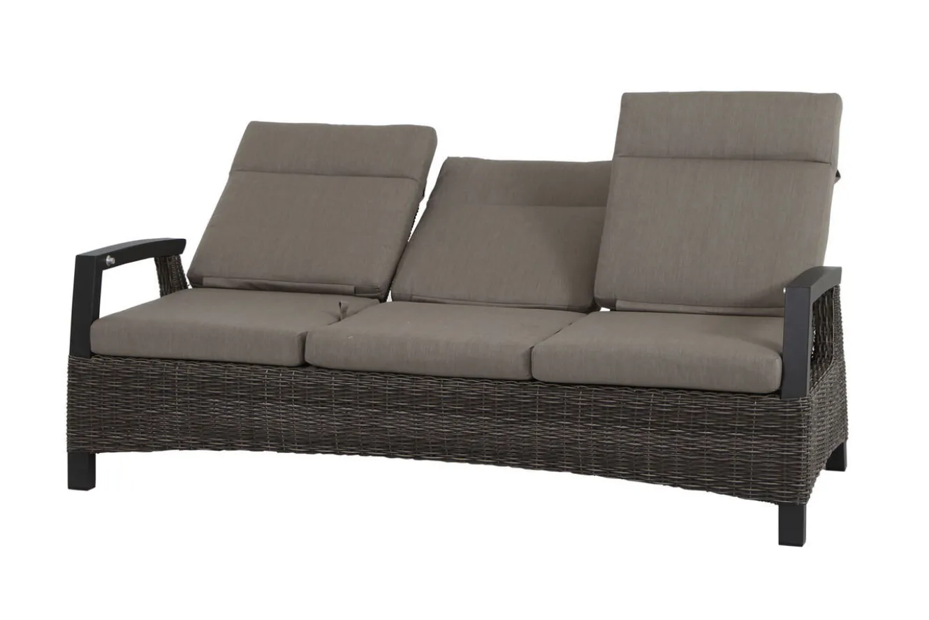 SIENA GARDEN Corido/Bellani Grau Gartenlounge, charcoal/anthrazit/grau, Alu/Gardino®-Geflecht, Lifttisch 160x90cm, 1x 3-Sitzer, 2x Loungesessel