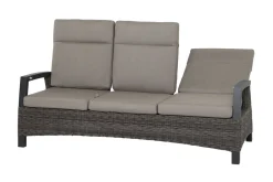 SIENA GARDEN Corido/Bellani Grau Gartenlounge, charcoal/anthrazit/grau, Alu/Gardino®-Geflecht, Lifttisch 160x90cm, 1x 3-Sitzer, 2x Loungesessel
